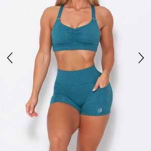 Bombshell Sportswear Curves Shorts - Seafoam
